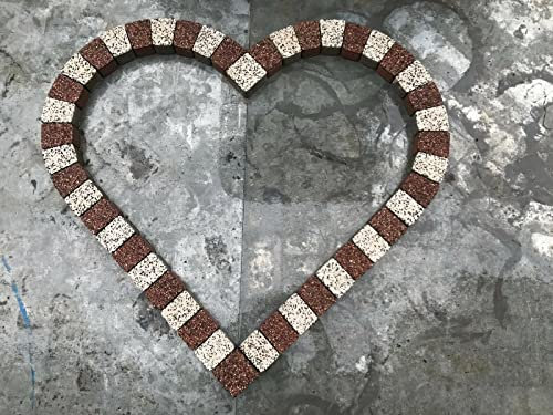 Decorative Stone Heart Garden Decor Concrete Brick With Natural Crushed Top Granite Grass Border Flower Edging Pot Tree Surround copper/white Memorial Sign