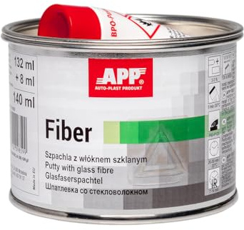 APP Fiber - Mastic carrosserie voiture avec fibre de verre 140 ml | Mastic polyester renforcé de fibre de verre, fourni avec durcisseur, Vert