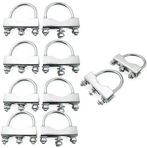 BITUXX 10x Stützradhalterung Klemmschelle Klemmbügel Rohrschelle für Anhänger Stützräder bis 60mm