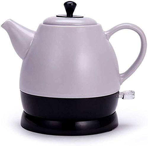DameCo Bouilloires Bouilloire électrique en céramique Théière à Eau sans Fil, théière rétro 1 L Rapide (Couleur : Gris) Interesting