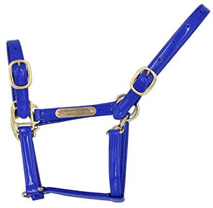 Sport Tent Halfter für Pferde Weidehalfter Stallhalfter Verstellbares Leder PU Pferdehalfter mit Kinn und Schnappverschluss L, Blau