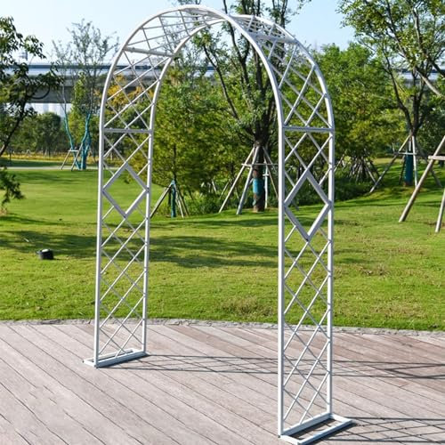 Kletterpflanzenbogen, Gartenlauben aus Metall, Outwood Garden Spalierbogen, Dekorationen Pergola für Hinterhof, Rasen, Hochzeit, Zeremonie (Color : White, Size : 140cm/55.1in)