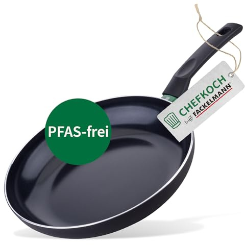 FACKELMANN Chefkoch Aluminium-Pfanne Ø28 cm Bielefeld mit Keramik-Antihaft-Beschichtung – Bratpfanne aus Aluminium: Extra leicht – Für alle Herdarten geeignet (auch Induktion)