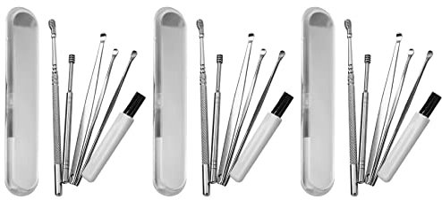 Guihydur 18 Stücke Ohr Pick Set Edelstahl Ohrpickel Ohren Kürette Entferner Ohr Reiniger Spirale Ohr Werkzeug Reinigen mit Fall