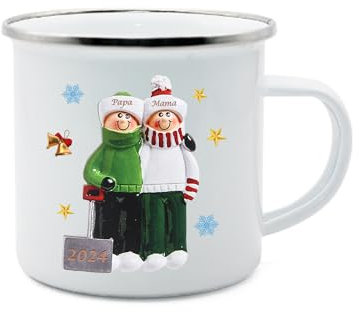 Personalisierter Emaille Becher Mit 2-8 Namen Text Keramikbecher Weihnachten Tasse Geschenke Für Mama, Oma, Familie, Freunde, 350 ml Keramikbecher (style 1)