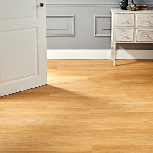 AMBULABO Wood Effect Vinyl Self Adhesive Floor Planks – 18pcs (2.5m²) for Peel and Stick Flooring (Classic Oak)