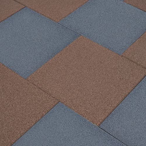Furniture select-Lot de 24 dalles de protection contre les chutes en caoutchouc Gris 50 x 50 x 3 cm