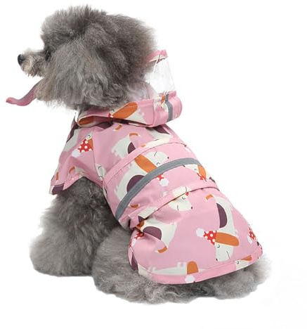 IOICYBF Dog Raincoat Hooded Reflective Waterproof Slicker Poncho