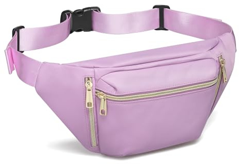 SUIKIHUM Bauchtasche für Herren und Damen, wasserdicht, Anti-Diebstahl-Hüfttasche zum Laufen, violett, 35cm x 17cm x 6.5cm, Sportlich