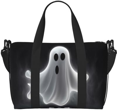 Sporttasche Damen Herren Reisetasche, Duffle Bag Tragetasche Katzen Weekender Tasche Canvas Tragetasche für Übernachtung für Reisen, Schwimmen, Fitness, Workout, Sport Seesack, Schwarz und Halloween