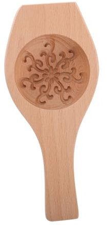 Amosfun Wooden Flower Shape Baking Mold for Pastries and Cookies Handcraft Pastry Ring Molds for Traditional Chinese Sweets and Buns