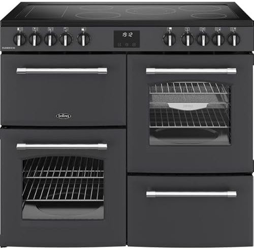 Belling Farmhouse 100E 100cm Electric Range Cooker with Ceramic Hob - Anthracite - A/A Rated