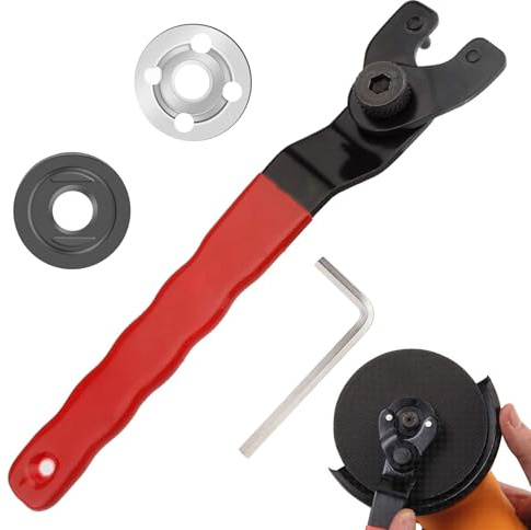 SHIQUAN Chiave a brugola per smerigliatrice angolare, 8-48 mm, chiave a foro frontale regolabile, con chiave a brugola e 2 flangie, chiave universale per smerigliatrice angolare