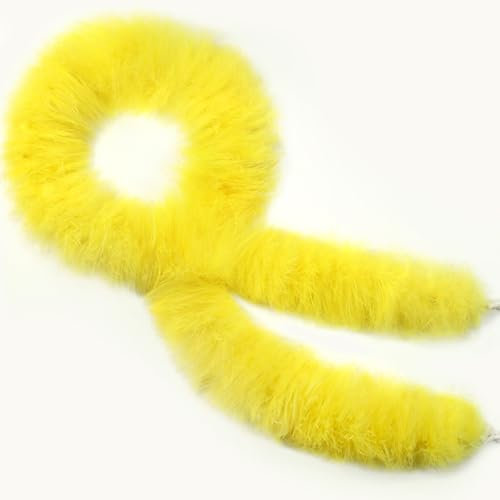 Gelbe Marabu-Federboa, 45 g, 2 Yards Boas-Feder, für Bastelarbeiten, Kleidung, Erwachsene und Halloween-Party-Dekoration (gelb)