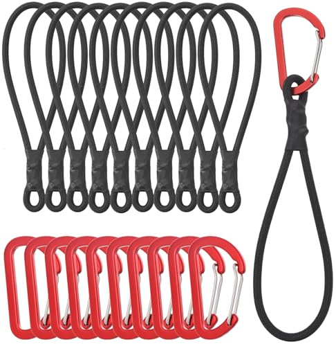 GGXZHT Spanngummi mit Karabiner, 10 Stück Multifunktional Planenspanner Gummispanner Karabinerhaken, Expander mit Karabiner für Planen Zelt Net Camping (25cm)