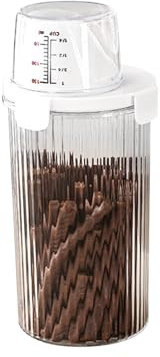 Holdes Contenedor de comida para gatos - Botes de almacenamiento transparentes para alimentos para mascotas - Herméticos Gran Capacidad Vertedor Vaso Medidor Vaso Medidor Dulces Dispensador para