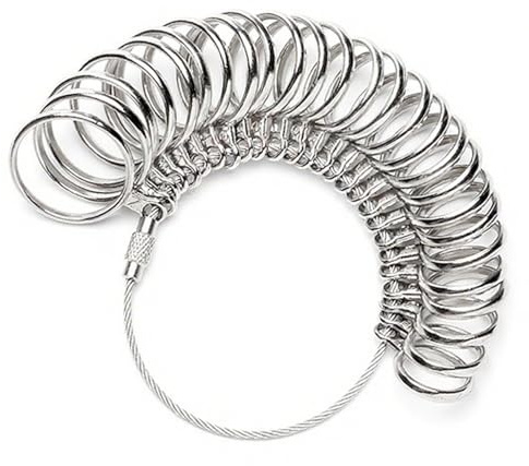 fKiZanthene Ring Sizer UK, A-Z Alloy Ring Measurement Tool, Ring Gauge for Finger and Ring Sizing, Reusable,for Women's and Men's, UK Universal Ring Sizers