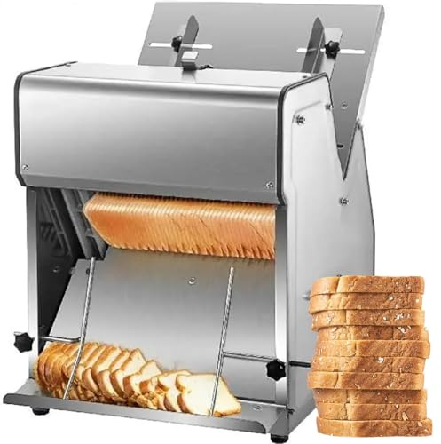 Cortador de pan eléctrico de acero inoxidable para panadería y cocina, cortador de pan eficiente para rebanadas frescas