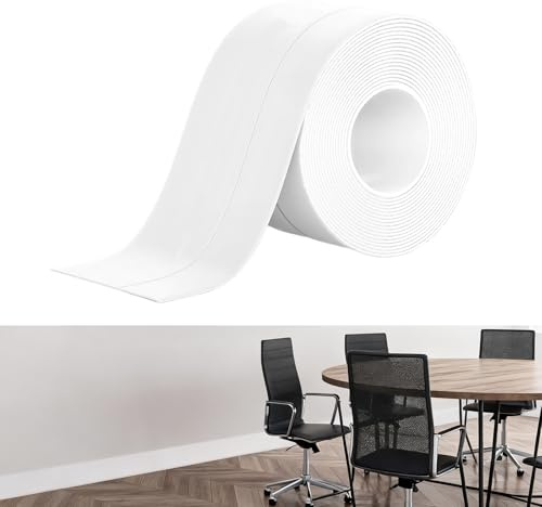 5 M Plinthe Souple Autoadhésive Plinthe PVC Plinthe Adhesive Facile à Couper Convient Pour Cuisine Salle De Bain Mur Sol 50 X 20 mm Blanc