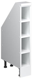 Vicco Küchenschrank für Dachschrägen R-Line, Weiß, 15 cm | Offener Stauraum · Tiefe 46 cm · Höhenverstellbare Füße · 3 Einlegeböden · ✓ Frei kombinierbar