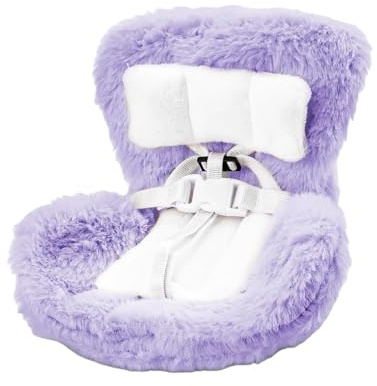 AWAVM Decorative Plush Sofa with Soft Furry Cushion,Car Seat for Dolls,Clip,Safety Belt Plush Toy Car Seat Decor Doll Ornaments Accessories for Display Dolls Safety Seat (Purple)
