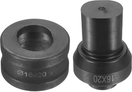 QUARKZMAN Emporte-Pièce Hydraulique Φ16×20mm Trou Ovale Acier 40Cr Kit de Poinçonnage Électrique pour Machine à Poinçonner CH60, Noir