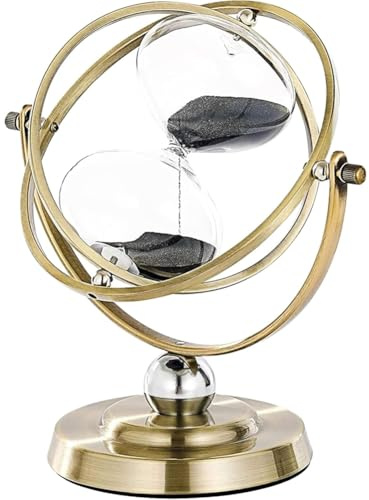 Hipzeepo Clessidra A Sabbia, Timer A Clessidra da 60 Minuti, Grande Clessidra In Metallo con Rotazione A 720°, per Ufficio, Scrivania, Regali per La Casa, Orologio A Sabbia In A