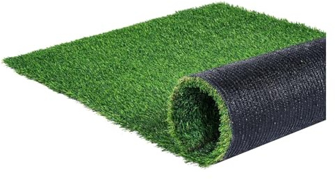 Gazon artificiel de haute qualité pour l'extérieur - Rouleau de gazon synthétique épais de 25 mm - Parfait pour les patios, les jardins et les aires de jeux - Durable - Peut être coupé et marqué (2 x
