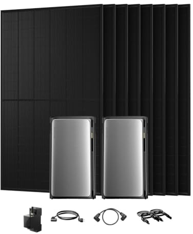 Powerness® All in One 4000W Balkonkraftwerk mit Speicher 3840Wh, 2×ECOFLOW STREAM Ultra mit 4 MPPT, 8×500W Black Bifaziale Solarmodule, Smart Meter&Zubehör Komplettset, Plug & Play (0% MwSt)