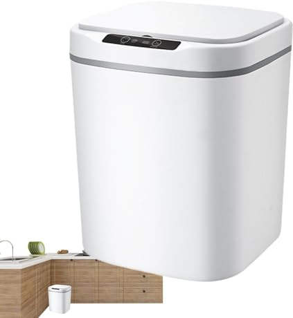 Krmoau Bote de basura automático,Botes de basura automáticos sin contacto, Bote de automático impermeable, de Basura de Cocina de 15 L, Contenedores de Basura Inteligentes para Sala de