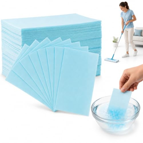 100 PCS Floor Cleaning Tablets, Multi-Surface Floor Cleaner Sheets, Portable Cleaning Supplies for Hardwood, Tile and Laminate Floors, Quick-Dissolving Formula for Home
