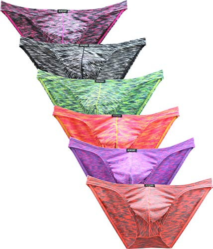 iKingsky Slip Homme à séchage Rapide Taille Basse sous-vêtements Respirantsen Poche pour Homme (XL, Pack de 6)