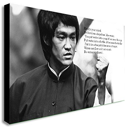 Bruce Lee - Empty Your Mind - Canvas Framed Wall Art Print - Various Sizes (A2 24x16 inches)