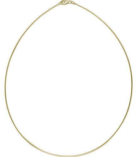 Skielka Designschmuck Omegareif Silber - Goldschmiedearbeit aus Deutschland (Sterling Silber 925) vergoldet - 1,3 mm Omega Halsreif - Tondakette - Omega Kette