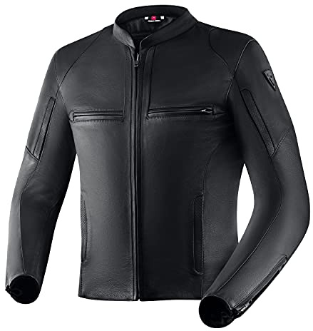 REBELHORN Runner III Motorradjacke Herren | Leder | Ellbogen und Schulterprotektoren Stufe 2 | Rückenprotektor Tasche | 10 Belüftungskanäle