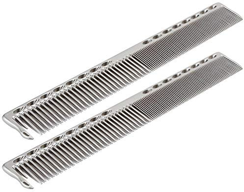 2 Stück Haarschnitt Kamm Professionelle Schneidekamm Haarschneidekamm Haar Teasing Styling Salon Kamm Tool für Trennung Schneiden und Rücken Kämmen (Silber)
