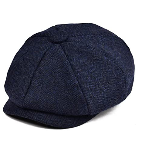 EDDGE Ballonmützen for Jungen, klein, Kinder, Wolle, Tweed, Schiebermütze, Fischgrätenmuster, Mädchen, Kind, Baskenmütze (Color : A, Size : 6 7/8)