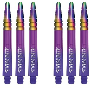 RED DRAGON Peter Wright Snakebite Nitrotech Violett Ionic Dart-Stiele - 2 Sets pro Packung (insgesamt 6 Stiele)