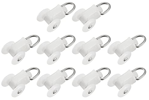 METALLIXITY Curtain Track Rollers (11.5mm/0.45) 30Pcs, Plastic Twin Wheeled Carriers Drapery Rail Sliding Glider - for Home Window Curtain Tracks