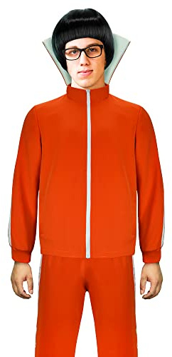 Funhoo Herren Orange Tracksuit Trainningsanzug Jacke mit Stehkragen Hose Sportkleidung Jogginganzug für Sport Outdoor Cosplay Kostüm Fancy Dress (Erwachsene, L)