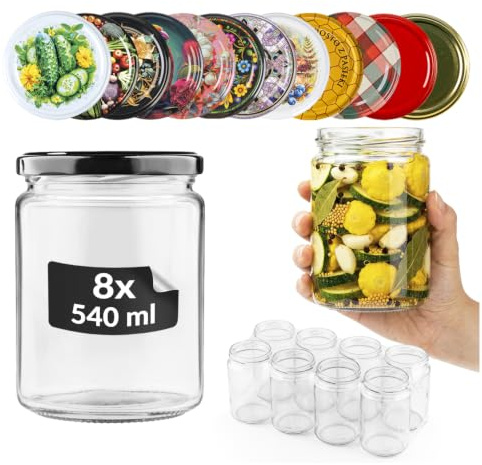 SUPERBUTELKI.PL Bocaux en verre 520 ml avec couvercle à vis – Lot de 10