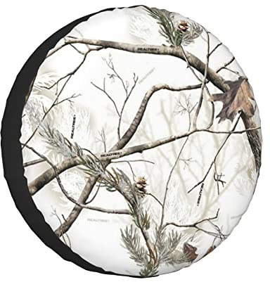 White Trees Camo Printed Tire And Wheel Protector, Universal Wheelhouse Suitable For Many Vehicles
