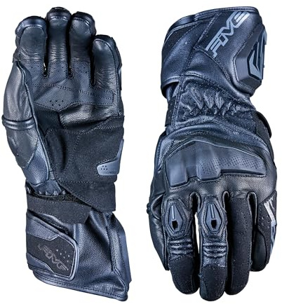 Five 830002 Guantes de Moto Racing, RFX4 EVO, Guantes Deportivos versátiles para Carretera y Pista, Negro, XL