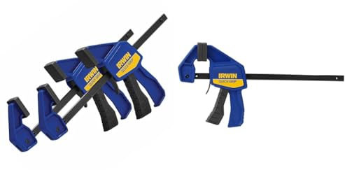 IRWIN Q/G54122QC Quick-Grip Mini Clamp, 300mm x 2 & Q/GT546EL7 Mini Bar Clamp, 150mm
