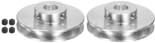 QUARKZMAN 2er Set V-Typ Riemenscheibe Keilriemenscheibe 10mm Bohrung 50mm Außendurchmesser Einzelrille Aluminiumlegierung für 3-5MM PU Rundriemen Motorwellen-Bohrmaschine