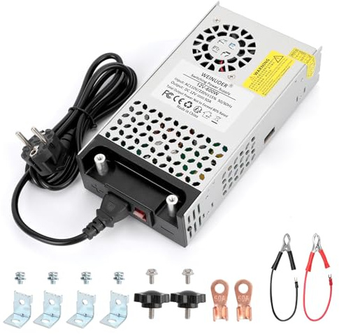 WEINUOER DC 12V 50A 600W Alimentation Transformateur 115/230V CA à CC 12V 600W Alimentation à Découpage 12V 50A (SMPS) Convertisseur, pour Moteur Pompe Caméra Sécurité CCTV et Autres appareils 12V