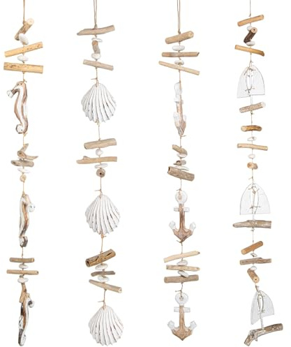 Logbuch-Verlag 4 Lange Maritime Anhänger ca. 100 cm Windspiel Mobile für Zuhause Garten Balkon und Terrasse als Deko