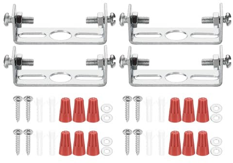 PATIKIL Kit de Soporte de Montaje para Accesorios de Luz de 45mm (1.77) 4 Juegos Placa de Luz en Cruz para Luz de Techo con Tornillos para Luz de Pared Techo Lámpara Colgante
