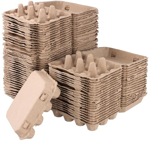 TAICHEUT 60 scatole per uova di quaglia, portauova di quaglia in pasta di carta, scatole per uova di quaglia sfuse per conservare uova di quaglia da 12 pezzi per mercato, famiglia, frigorifero,