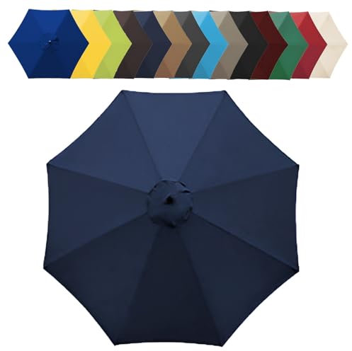 Generisch Toit de rechange imperméable pour parasol de terrasse extérieur, durable et stable, 6/8 baleines, housse de parasol pour parasol de terrasse, parasol de plage (marron, 6 baleines, 2 m)